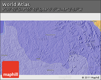 Political 3D Map of the Area around 8° 12' 42" S, 47° 31' 29" W