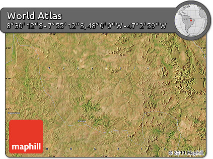 Satellite Map of the Area around 8° 12' 42" S, 47° 31' 29" W