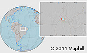 Gray Location Map of the area around 8° 12' 42" S, 48° 22' 30" W, hill shading