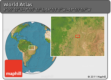 Satellite Location Map of the Area around 8° 12' 42" S, 48° 22' 30" W