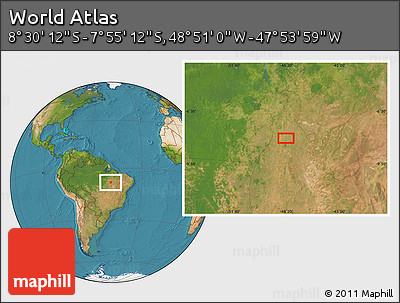 Satellite Location Map of the Area around 8° 12' 42" S, 48° 22' 30" W