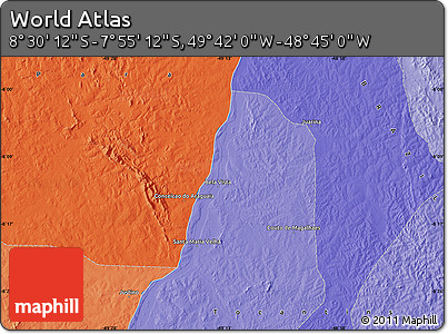 Political Map of the Area around 8° 12' 42" S, 49° 13' 30" W
