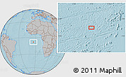 Gray Location Map of the area around 8° 12' 42" S, 4° 10' 30" W, hill shading