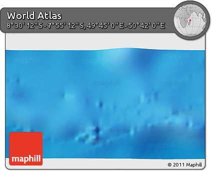 Shaded Relief 3D Map of the Area around 8° 12' 42" S, 50° 13' 30" E