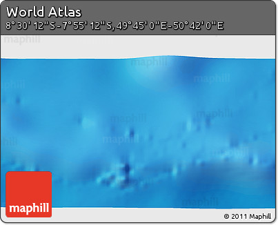 Shaded Relief 3D Map of the Area around 8° 12' 42" S, 50° 13' 30" E