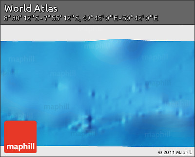 Shaded Relief 3D Map of the Area around 8° 12' 42" S, 50° 13' 30" E