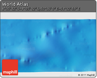 Shaded Relief 3D Map of the Area around 8° 12' 42" S, 51° 4' 30" E