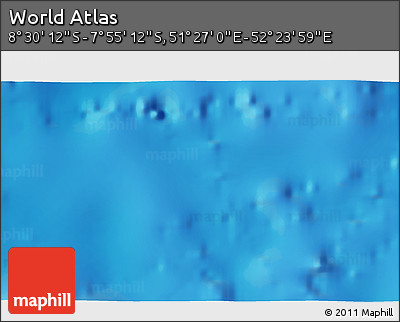Shaded Relief 3D Map of the Area around 8° 12' 42" S, 51° 55' 29" E