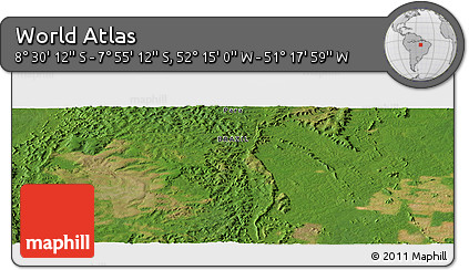 Satellite Panoramic Map of the Area around 8° 12' 42" S, 51° 46' 29" W