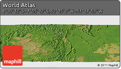 Satellite Panoramic Map of the Area around 8° 12' 42" S, 51° 46' 29" W