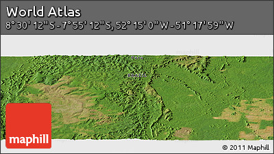 Satellite Panoramic Map of the Area around 8° 12' 42" S, 51° 46' 29" W