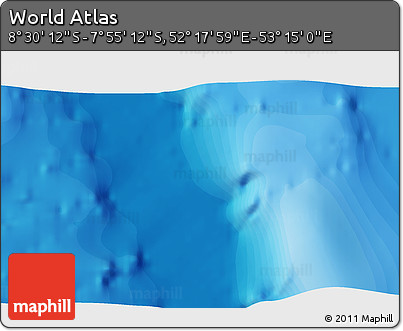Political 3D Map of the Area around 8° 12' 42" S, 52° 46' 29" E