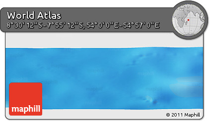 Shaded Relief Panoramic Map of the Area around 8° 12' 42" S, 54° 28' 30" E