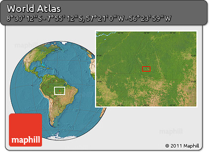 Satellite Location Map of the Area around 8° 12' 42" S, 56° 52' 30" W