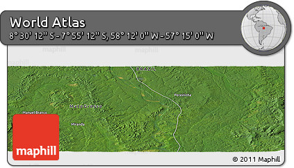 Satellite Panoramic Map of the Area around 8° 12' 42" S, 57° 43' 30" W
