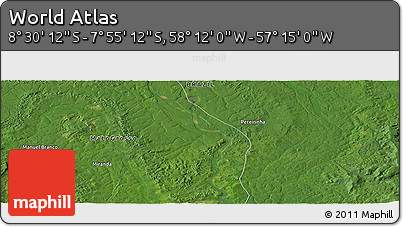 Satellite Panoramic Map of the Area around 8° 12' 42" S, 57° 43' 30" W