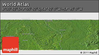 Satellite Panoramic Map of the Area around 8° 12' 42" S, 57° 43' 30" W