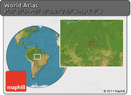 Satellite Location Map of the Area around 8° 12' 42" S, 58° 34' 30" W