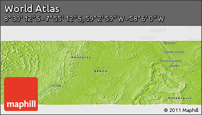 Physical Panoramic Map of the Area around 8° 12' 42" S, 58° 34' 30" W
