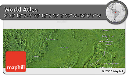 Satellite Panoramic Map of the Area around 8° 12' 42" S, 58° 34' 30" W