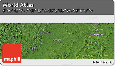 Satellite Panoramic Map of the Area around 8° 12' 42" S, 58° 34' 30" W