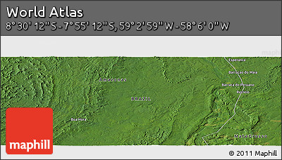Satellite Panoramic Map of the Area around 8° 12' 42" S, 58° 34' 30" W