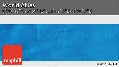 Shaded Relief Panoramic Map of the Area around 8° 12' 42" S, 5° 10' 30" E