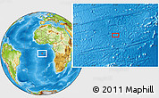Physical Location Map of the area around 8° 12' 42" S, 5° 1' 30" W