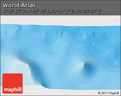 Political 3D Map of the Area around 8° 12' 42" S, 60° 25' 29" E