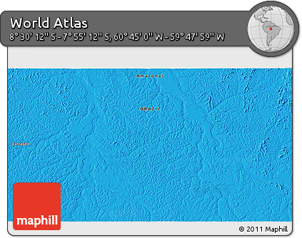 Political 3D Map of the Area around 8° 12' 42" S, 60° 16' 29" W
