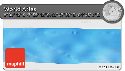 Shaded Relief Panoramic Map of the Area around 8° 12' 42" S, 61° 16' 29" E