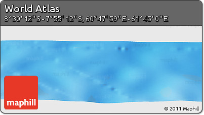 Shaded Relief Panoramic Map of the Area around 8° 12' 42" S, 61° 16' 29" E