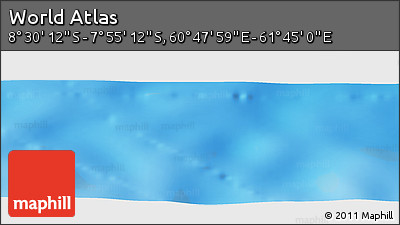 Shaded Relief Panoramic Map of the Area around 8° 12' 42" S, 61° 16' 29" E