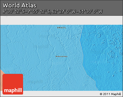 Political 3D Map of the Area around 8° 12' 42" S, 61° 58' 30" W