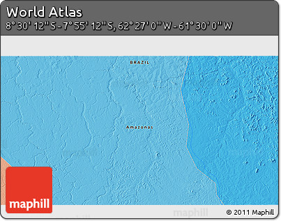Political 3D Map of the Area around 8° 12' 42" S, 61° 58' 30" W
