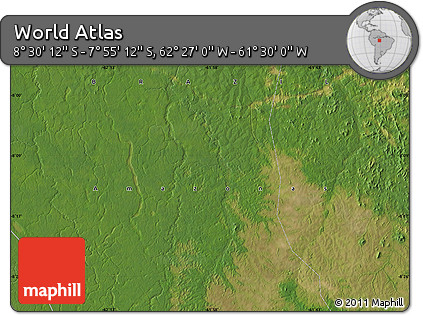 Satellite Map of the Area around 8° 12' 42" S, 61° 58' 30" W