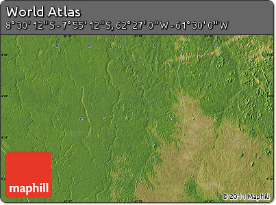 Satellite Map of the Area around 8° 12' 42" S, 61° 58' 30" W