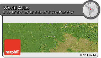 Satellite Panoramic Map of the Area around 8° 12' 42" S, 61° 58' 30" W