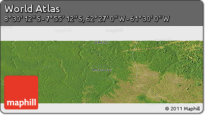 Satellite Panoramic Map of the Area around 8° 12' 42" S, 61° 58' 30" W