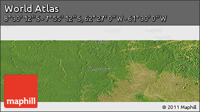 Satellite Panoramic Map of the Area around 8° 12' 42" S, 61° 58' 30" W
