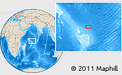 Shaded Relief Location Map of the area around 8° 12' 42" S, 62° 7' 30" E