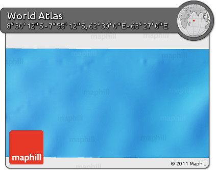 Physical 3D Map of the Area around 8° 12' 42" S, 62° 58' 30" E