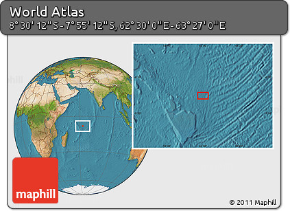 Satellite Location Map of the Area around 8° 12' 42" S, 62° 58' 30" E