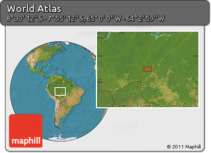 Satellite Location Map of the Area around 8° 12' 42" S, 64° 31' 30" W