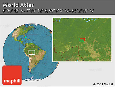 Satellite Location Map of the Area around 8° 12' 42" S, 64° 31' 30" W
