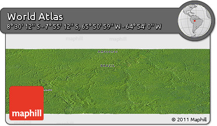 Satellite Panoramic Map of the Area around 8° 12' 42" S, 65° 22' 30" W