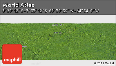 Satellite Panoramic Map of the Area around 8° 12' 42" S, 65° 22' 30" W