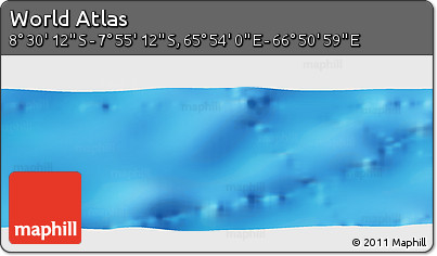 Shaded Relief Panoramic Map of the Area around 8° 12' 42" S, 66° 22' 30" E