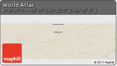 Shaded Relief Panoramic Map of the Area around 8° 12' 42" S, 66° 13' 29" W