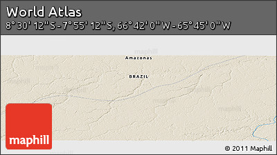 Shaded Relief Panoramic Map of the Area around 8° 12' 42" S, 66° 13' 29" W